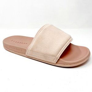 STNDRD Standard Los Angeles Monaco Suede Pink Womens Slides Sandals